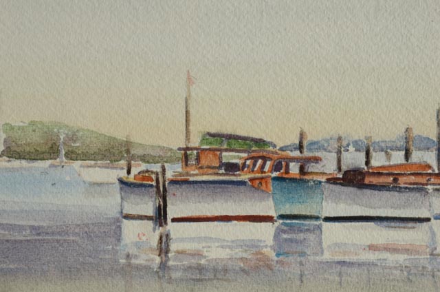 Graeme Mitchell Original Watercolor of a Harbor