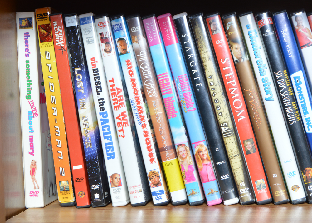 Collection of DVDs and VHS Movies