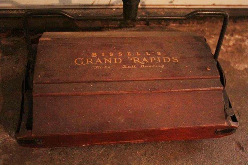 Vintage Wooden Bissell's Grand Rapids Rolling Sweeper