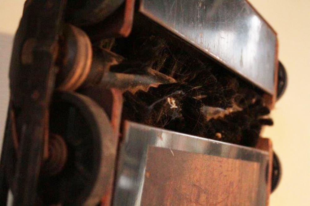 Vintage Wooden Bissell's Grand Rapids Rolling Sweeper