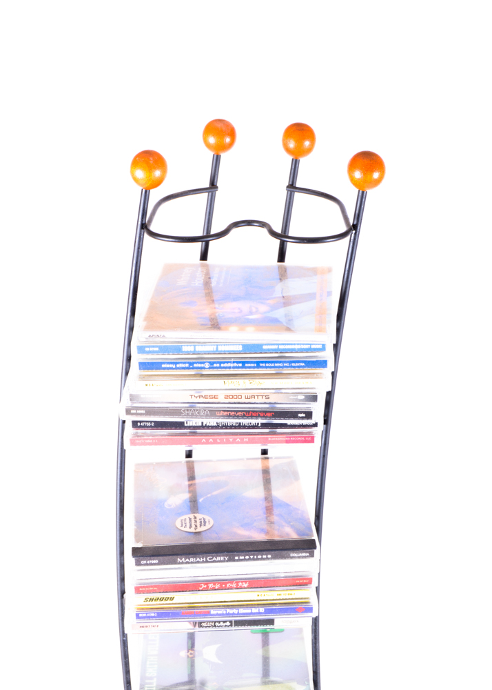 CD Storage Rack with Rock/ Pop CD Collection