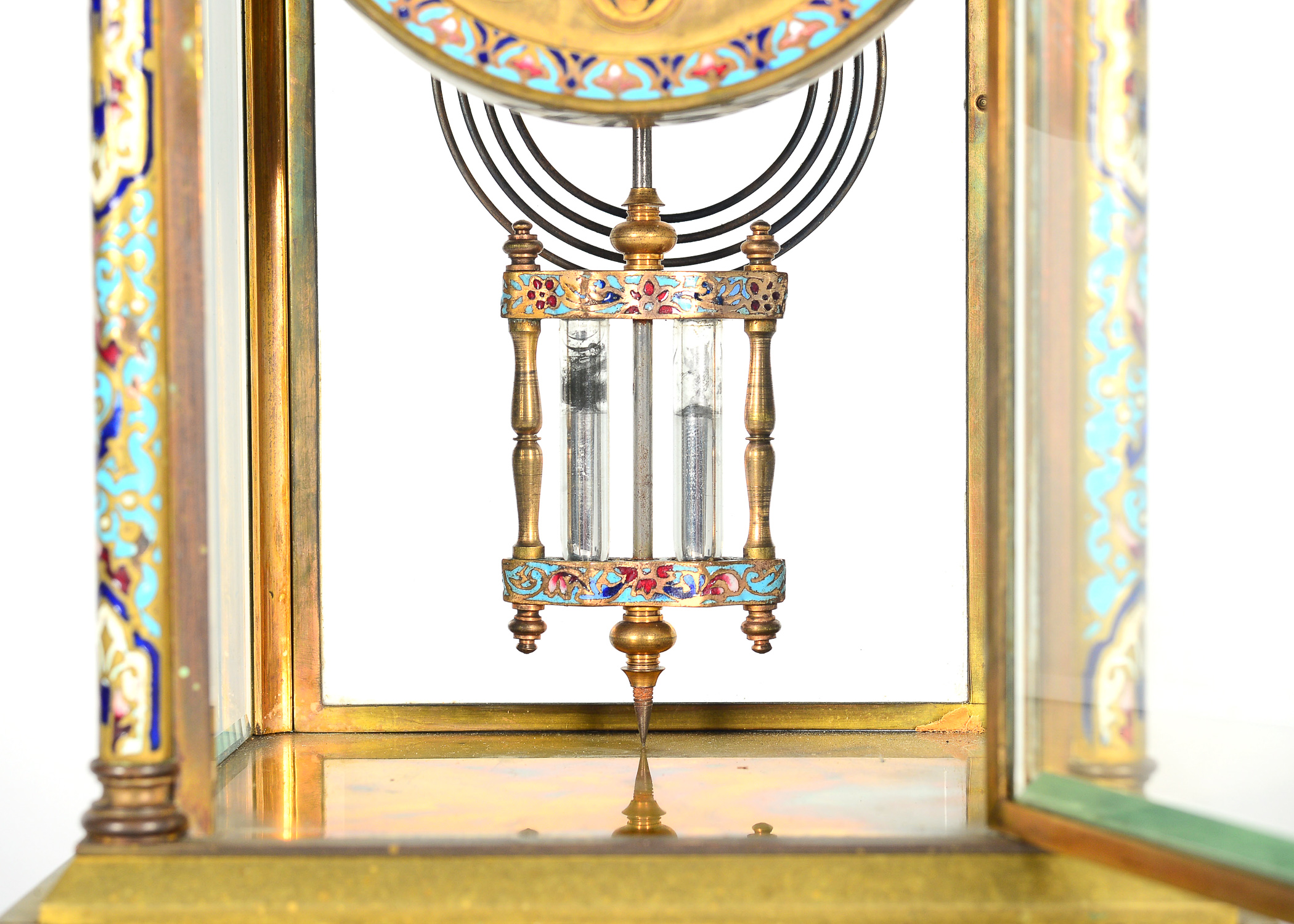 19th Century French Mercury Pendulum Mantel Clock