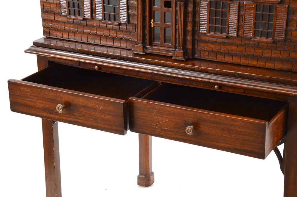 Mahogany Architectural Model Dollhouse on Stand