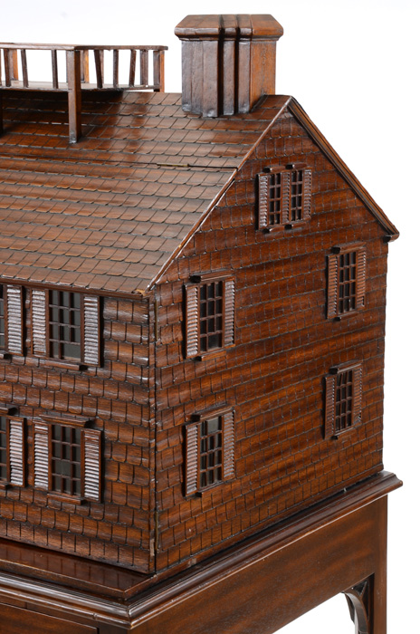 Mahogany Architectural Model Dollhouse on Stand