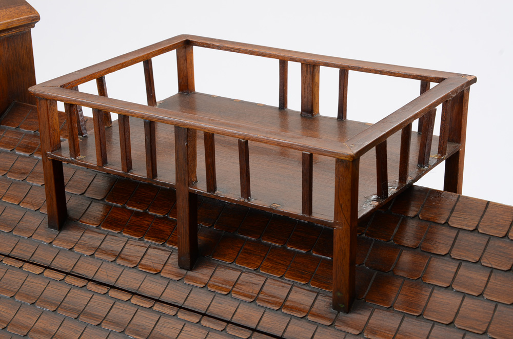 Mahogany Architectural Model Dollhouse on Stand