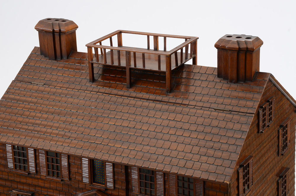 Mahogany Architectural Model Dollhouse on Stand