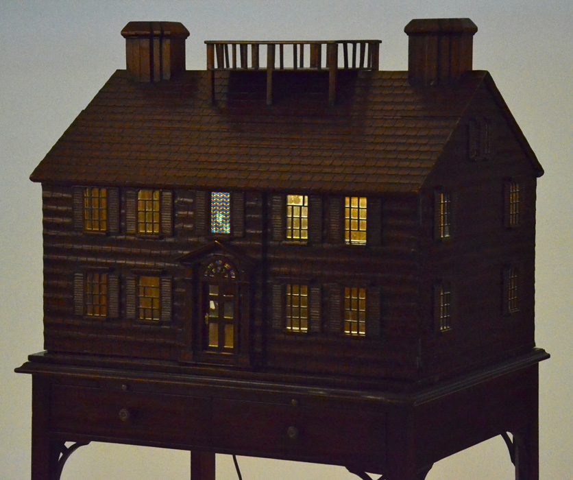Mahogany Architectural Model Dollhouse on Stand