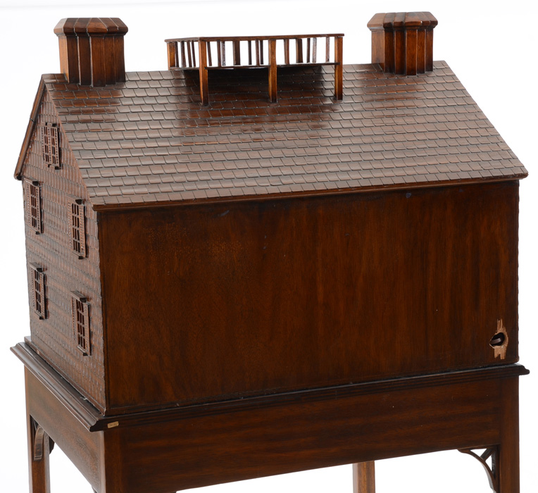 Mahogany Architectural Model Dollhouse on Stand