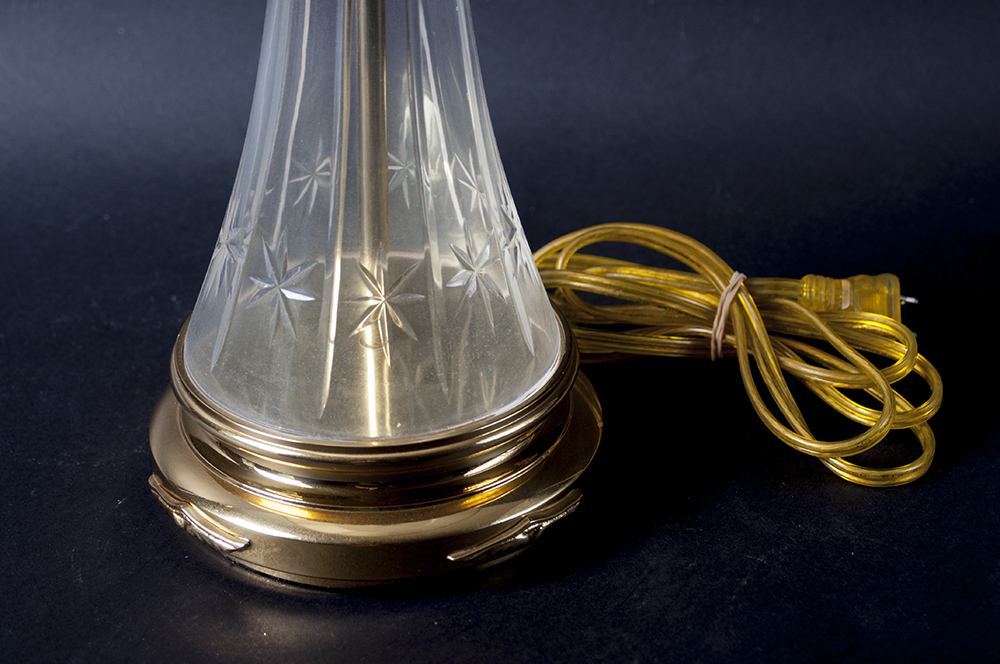 Glass and Brass Table Lamp