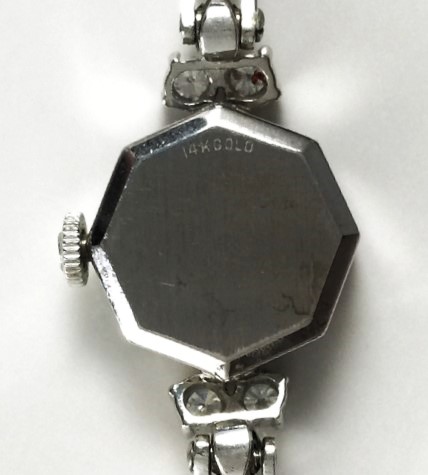 Elegant Vintage 14K White Gold and Diamond Omega Ladies Watch