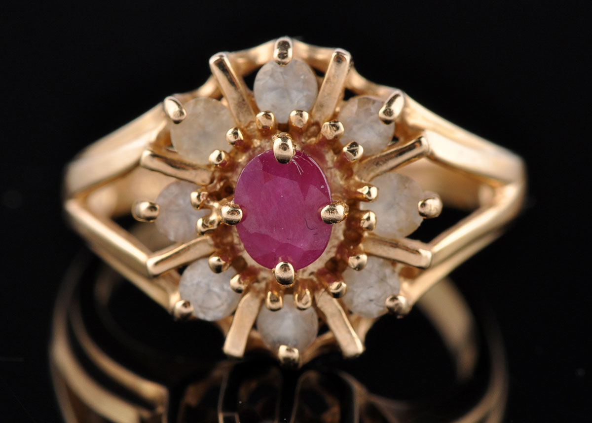 Ruby and Sapphire 14K Yellow Gold Ring