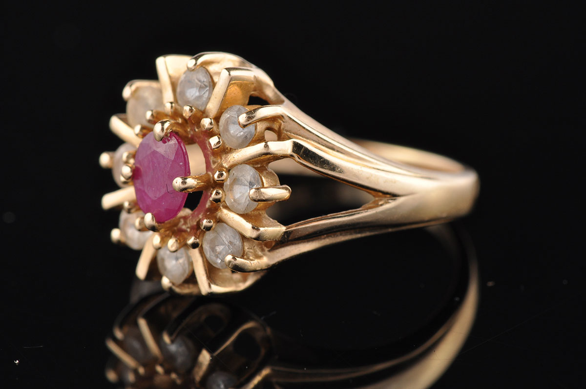 Ruby and Sapphire 14K Yellow Gold Ring