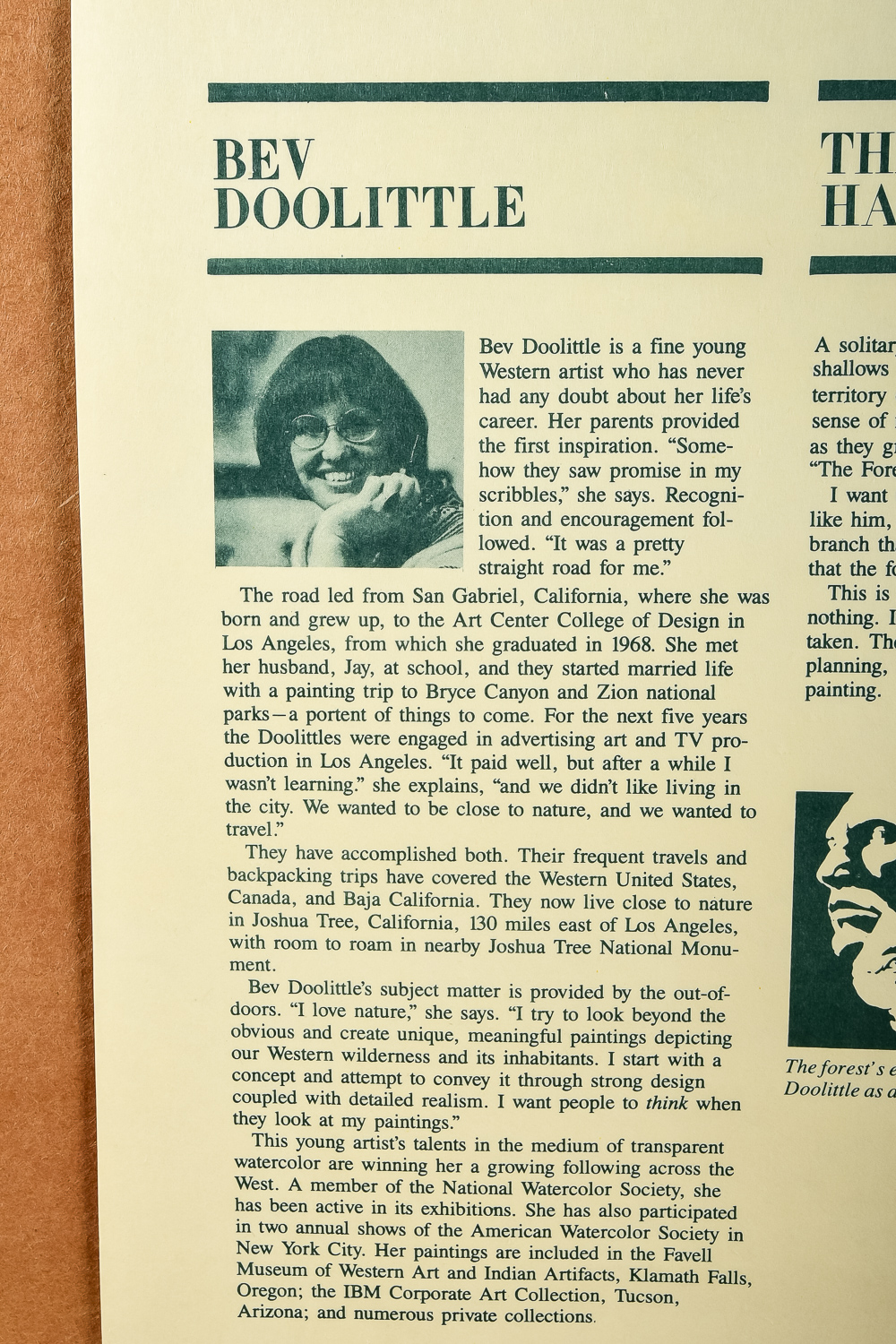 Bev Doolittle "The Forest Has Eyes" Limited Edition Print