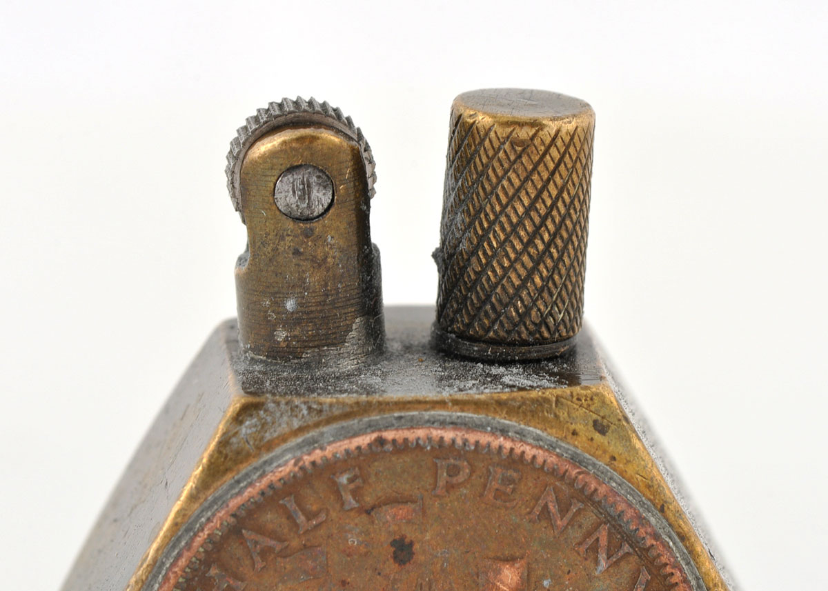WWII Trench Art Half Pence Lighter