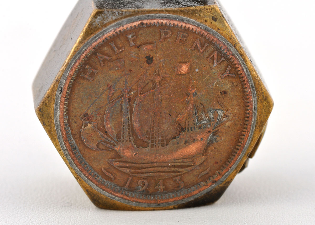 WWII Trench Art Half Pence Lighter