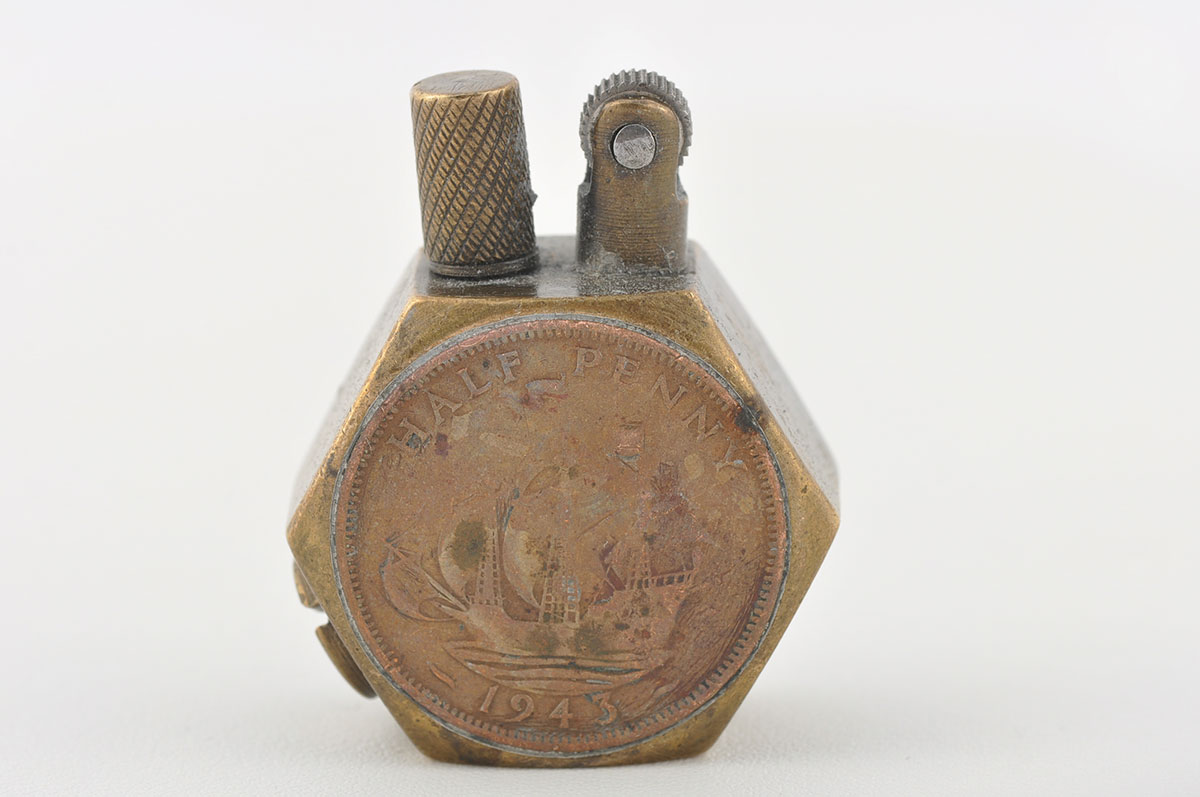 WWII Trench Art Half Pence Lighter