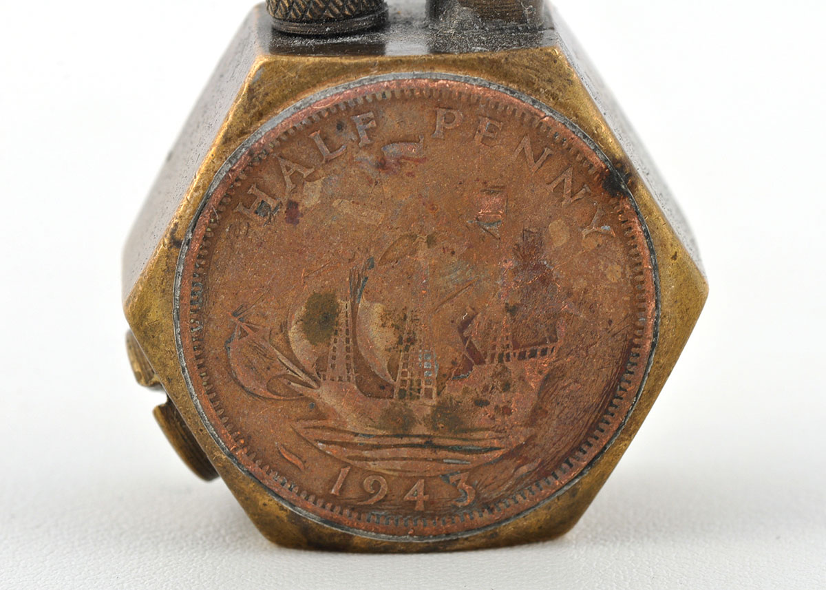 WWII Trench Art Half Pence Lighter