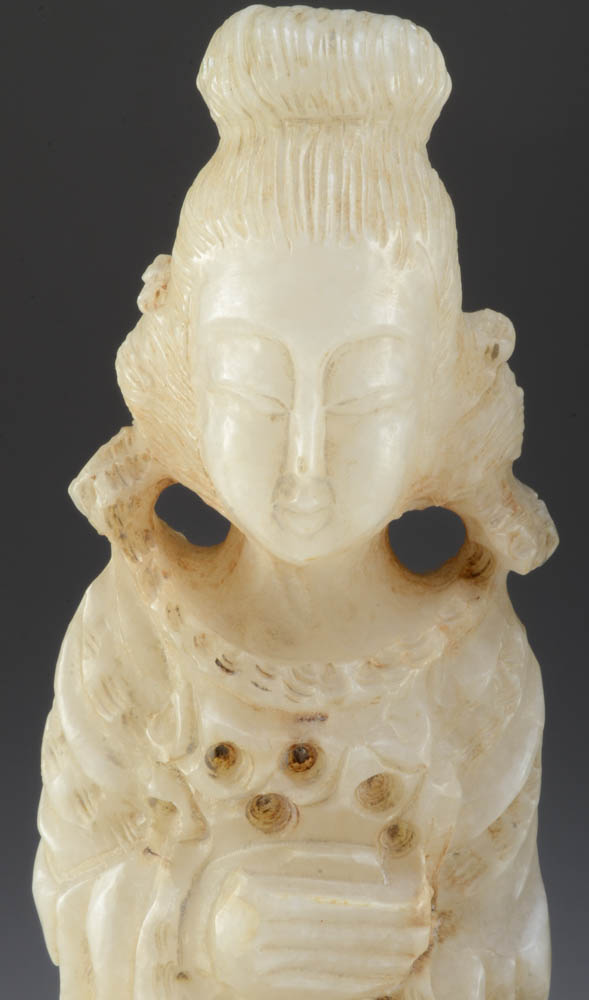 Pair of Carved Asian Alabaster Figures