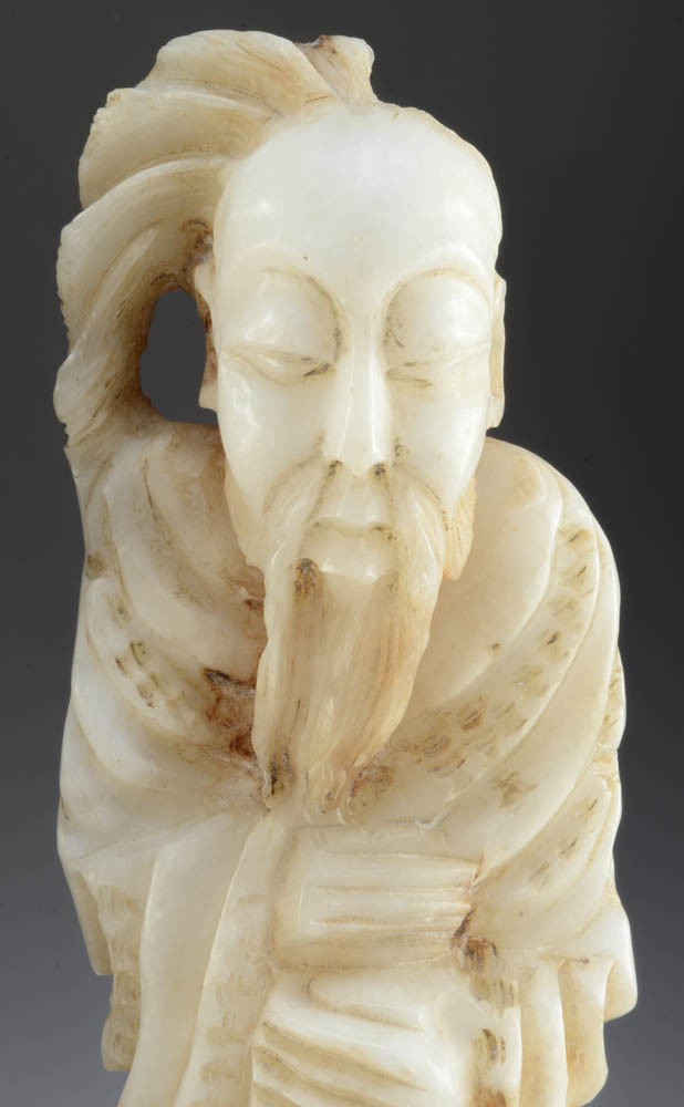 Pair of Carved Asian Alabaster Figures