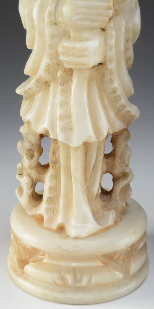 Pair of Carved Asian Alabaster Figures