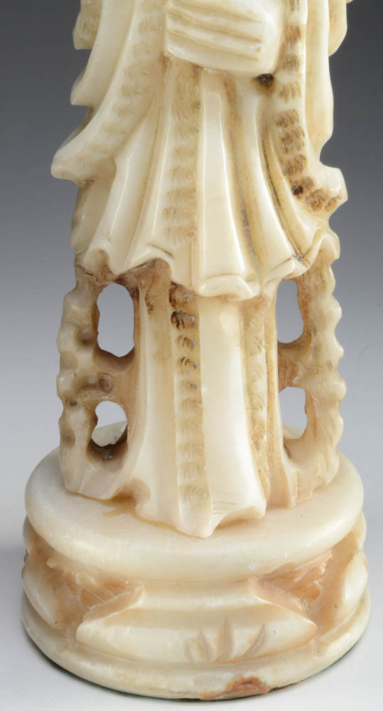 Pair of Carved Asian Alabaster Figures
