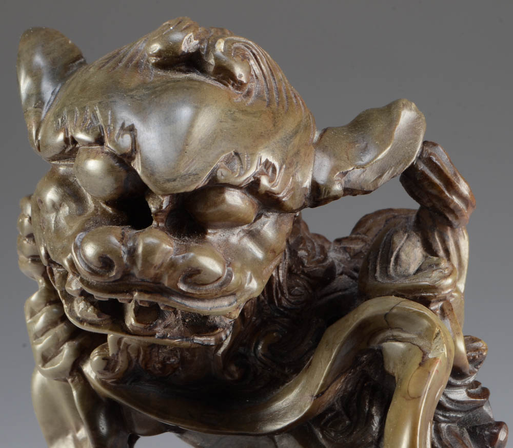 Japanese Soapstone Carving of Fu Dogs / Lions