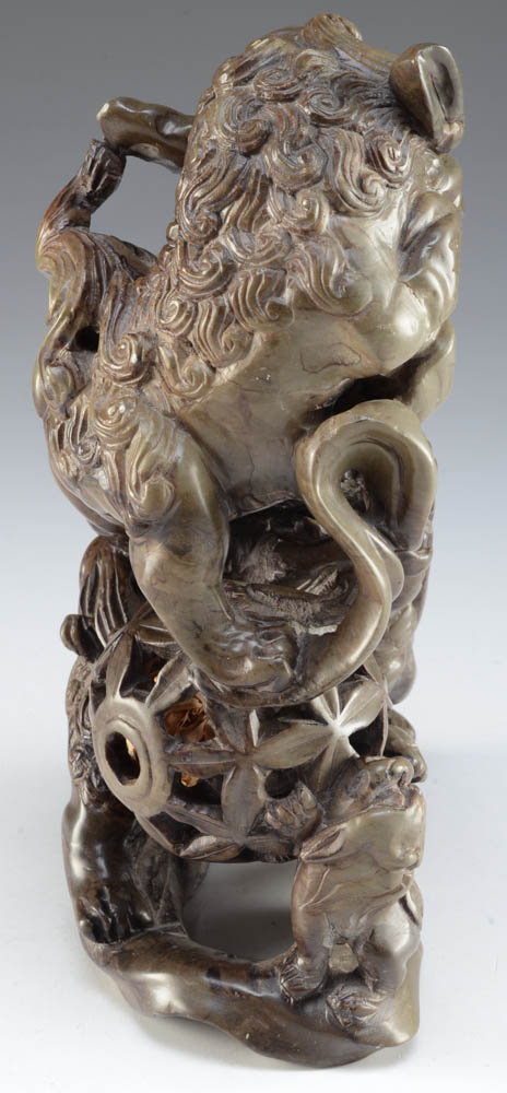 Japanese Soapstone Carving of Fu Dogs / Lions