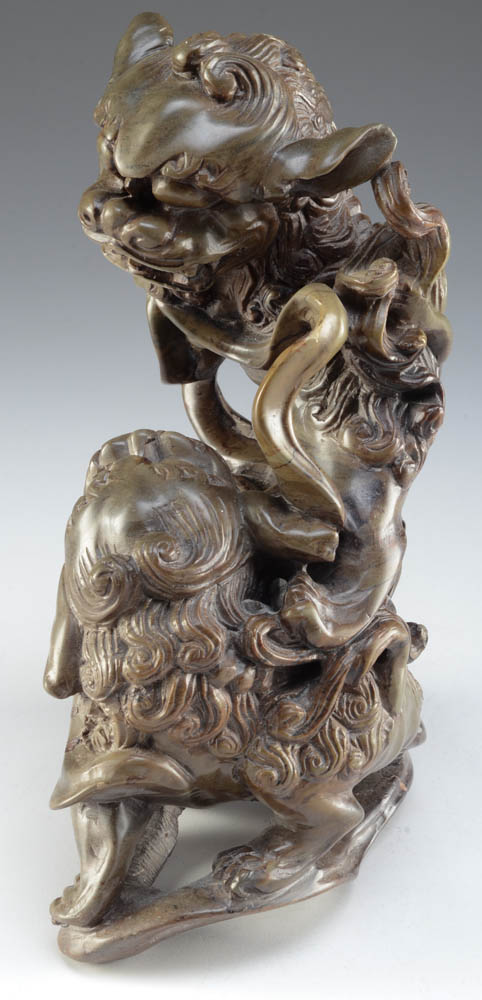 Japanese Soapstone Carving of Fu Dogs / Lions