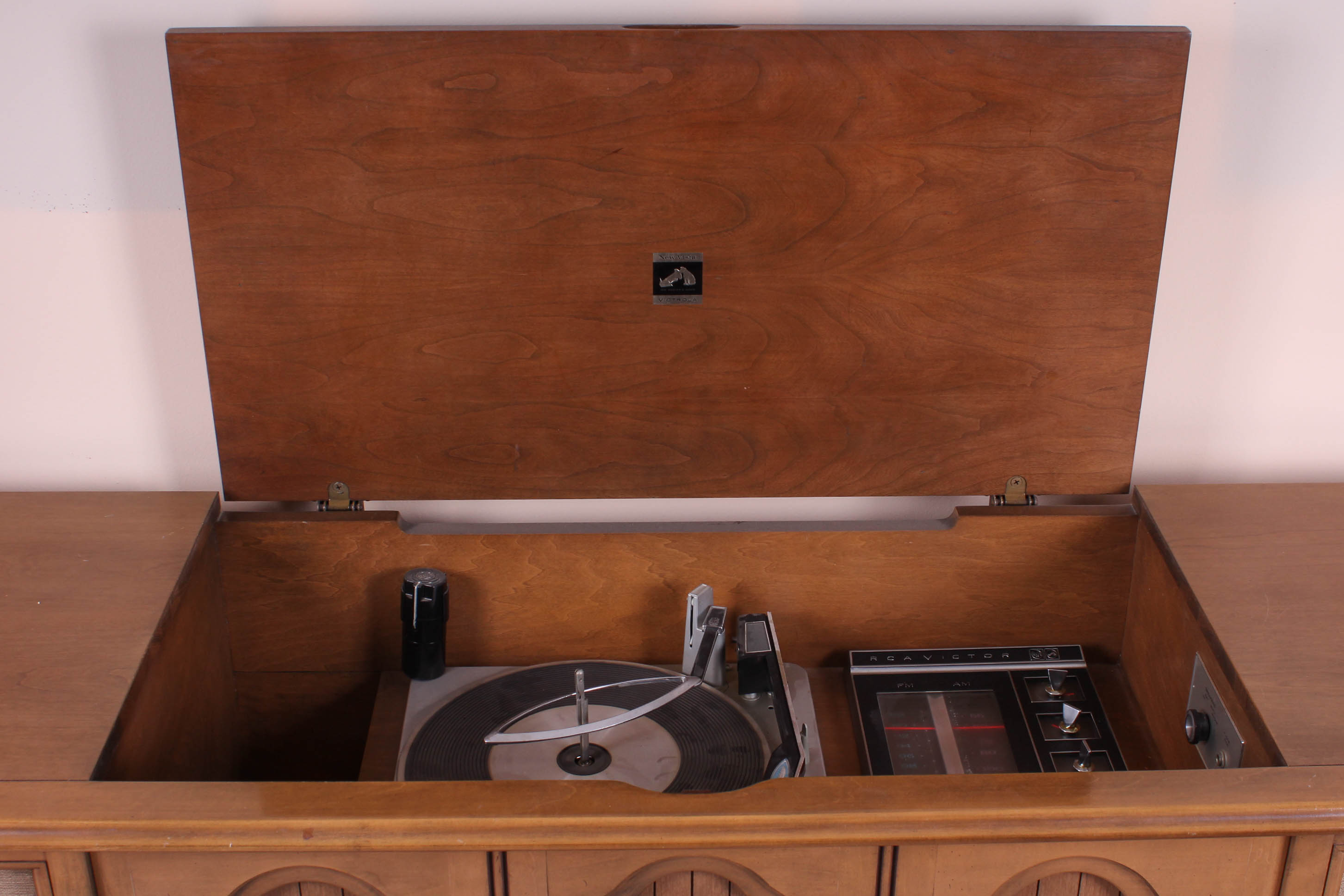 Vintage RCA Victor Record Cabinet with Speakers