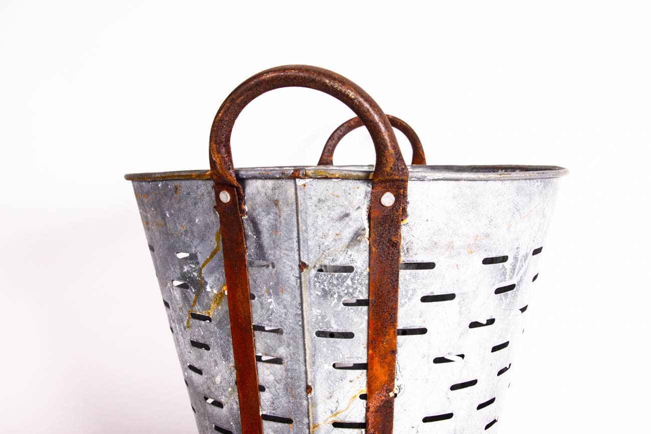 Pair of Mediterranean Olive Colander Buckets