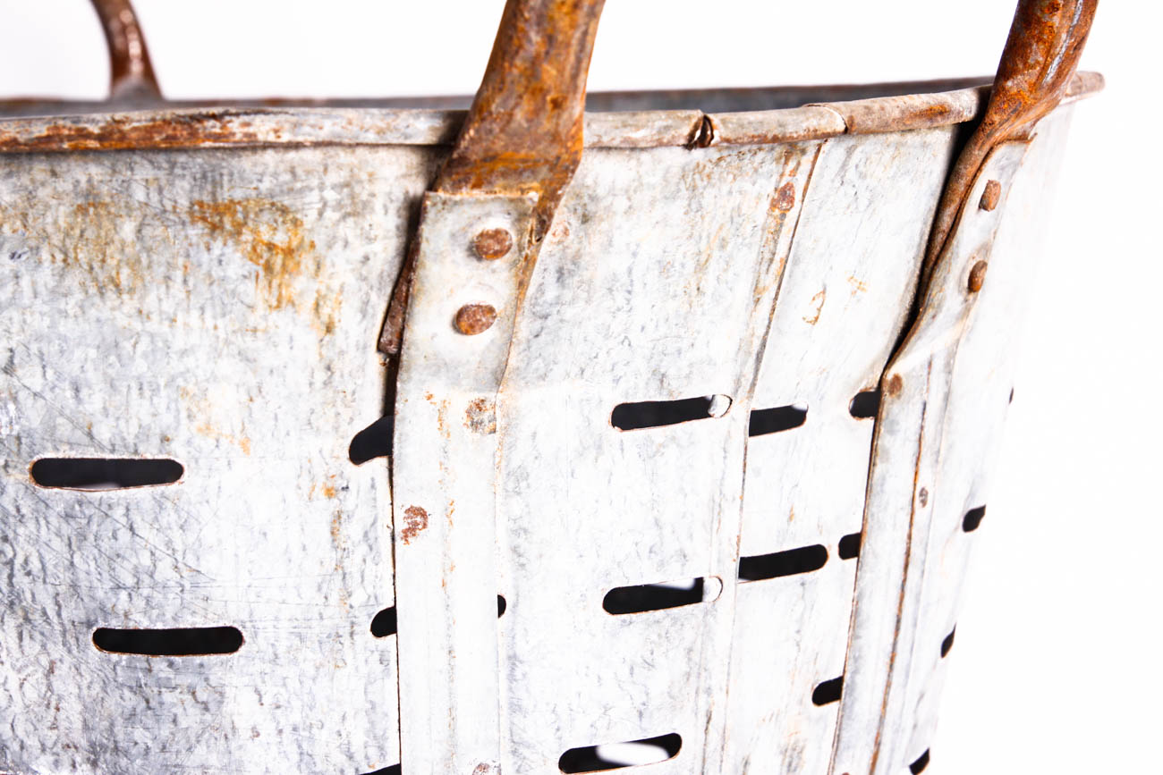 Pair of Mediterranean Olive Colander Buckets