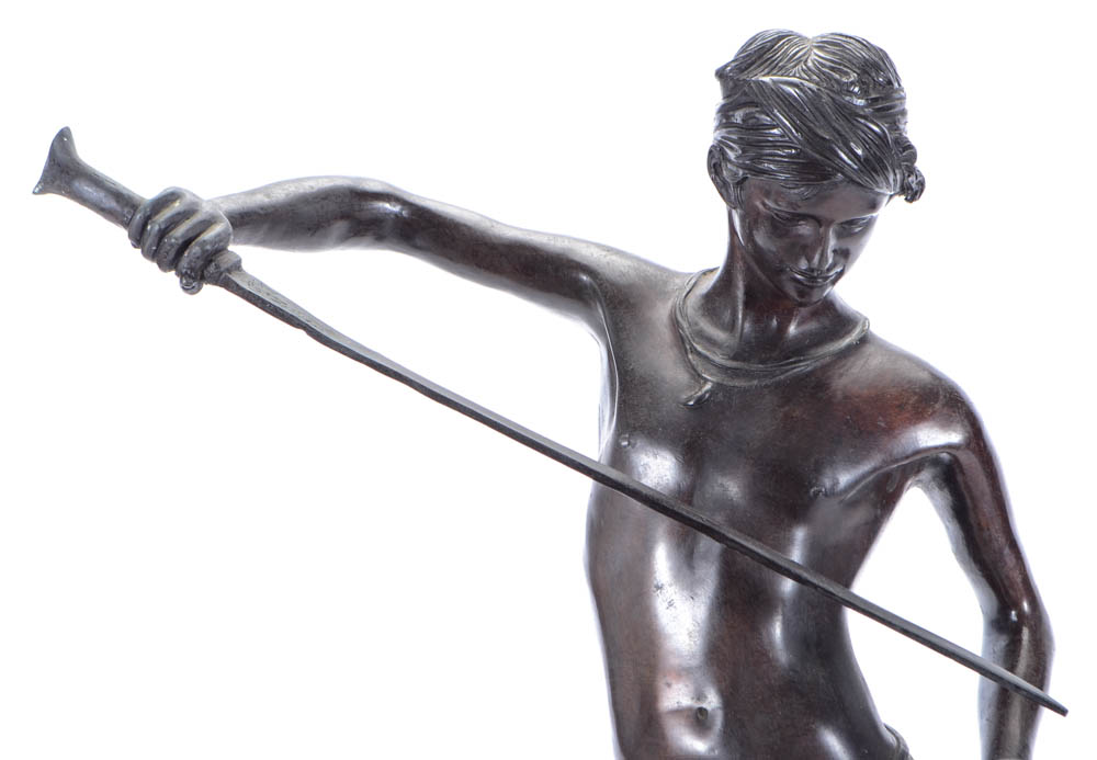 After Antonin Mercie Bronze Sculpture of "David Vainquer"