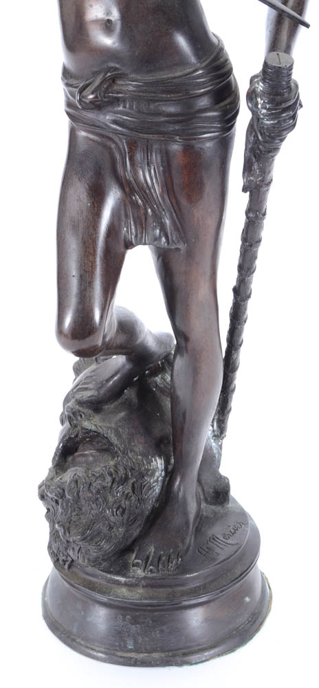 After Antonin Mercie Bronze Sculpture of "David Vainquer"