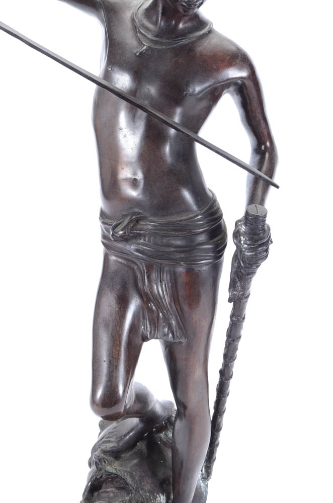 After Antonin Mercie Bronze Sculpture of "David Vainquer"