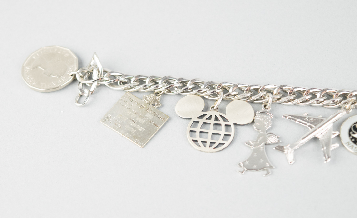 Two Vintage Sterling Silver Charm Bracelets