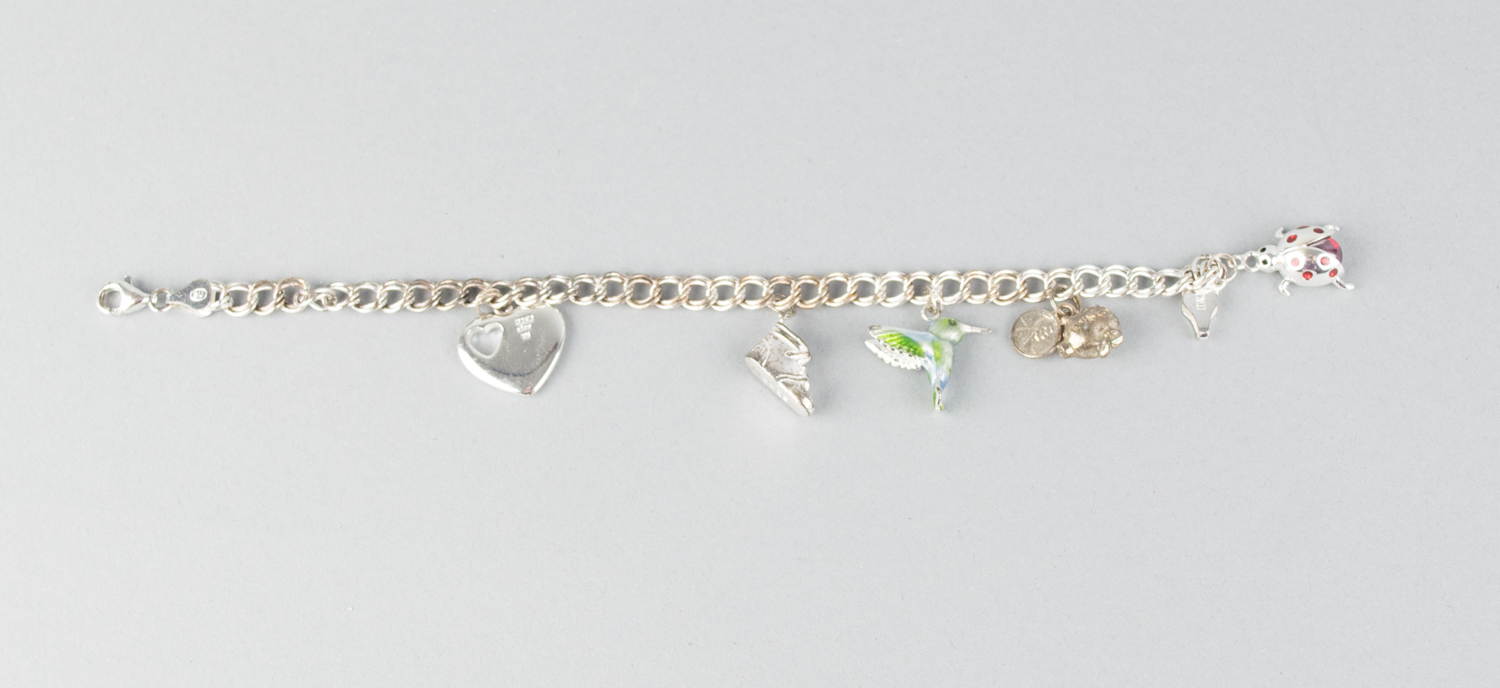 Two Vintage Sterling Silver Charm Bracelets