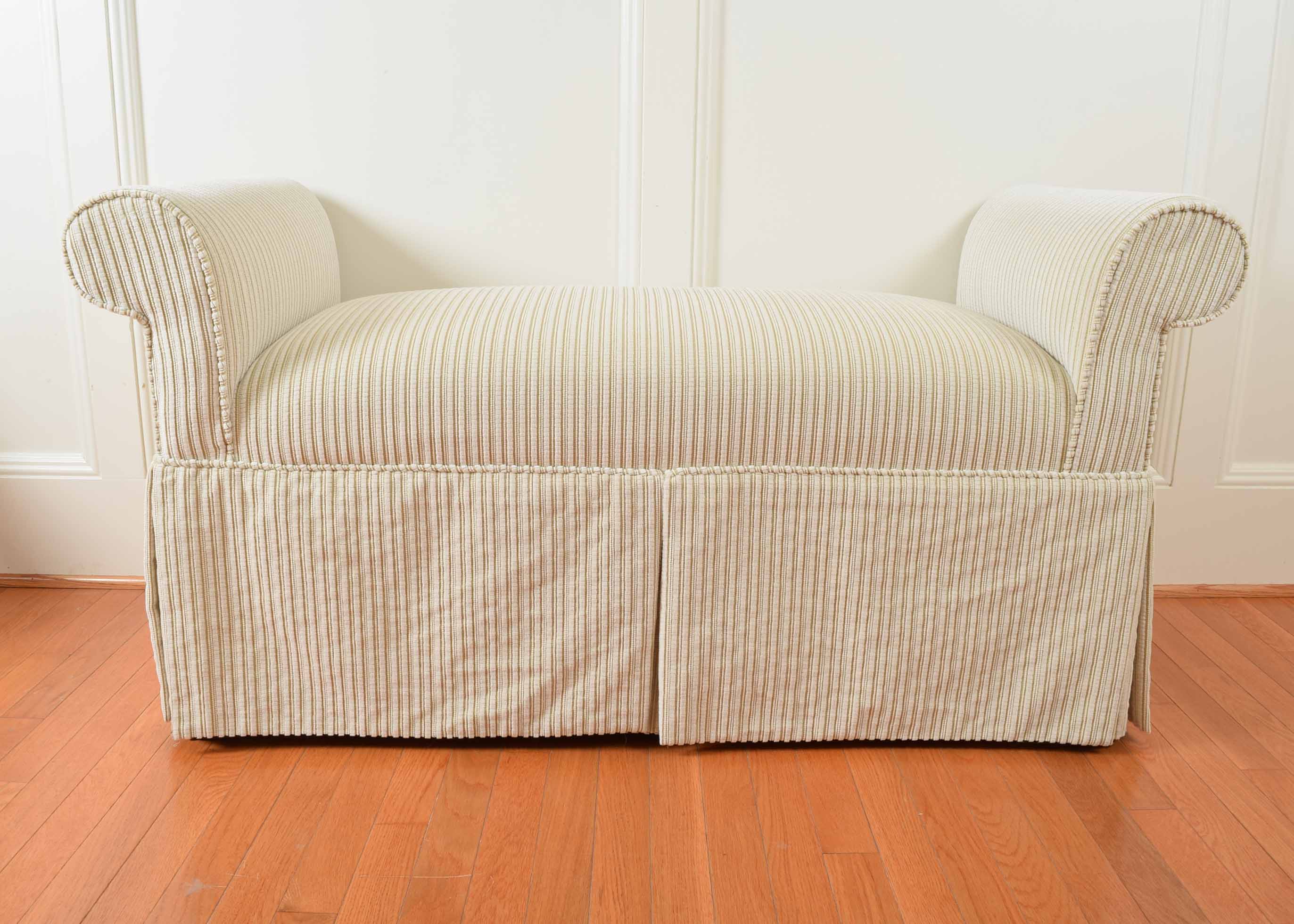 Rolled Arm Corduroy Bench