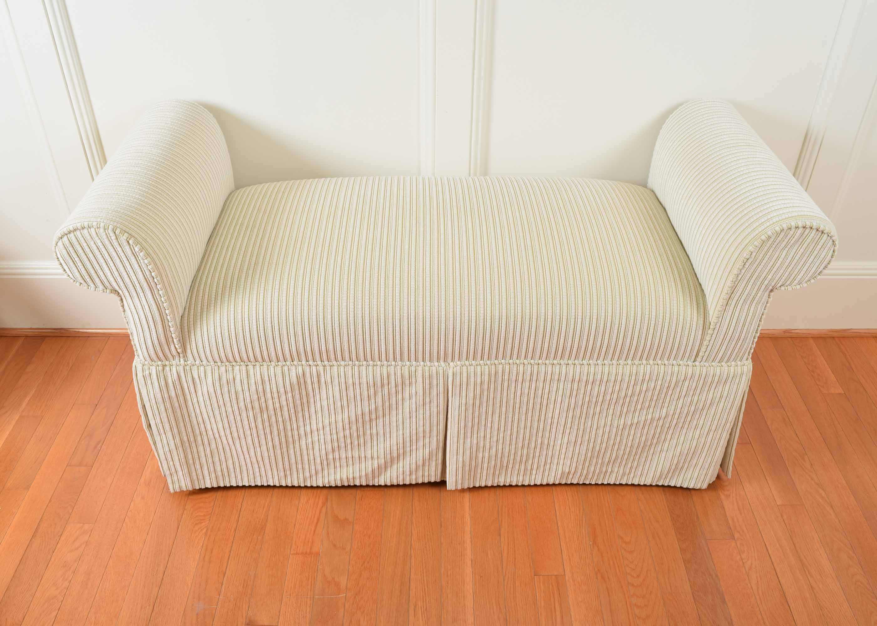 Rolled Arm Corduroy Bench