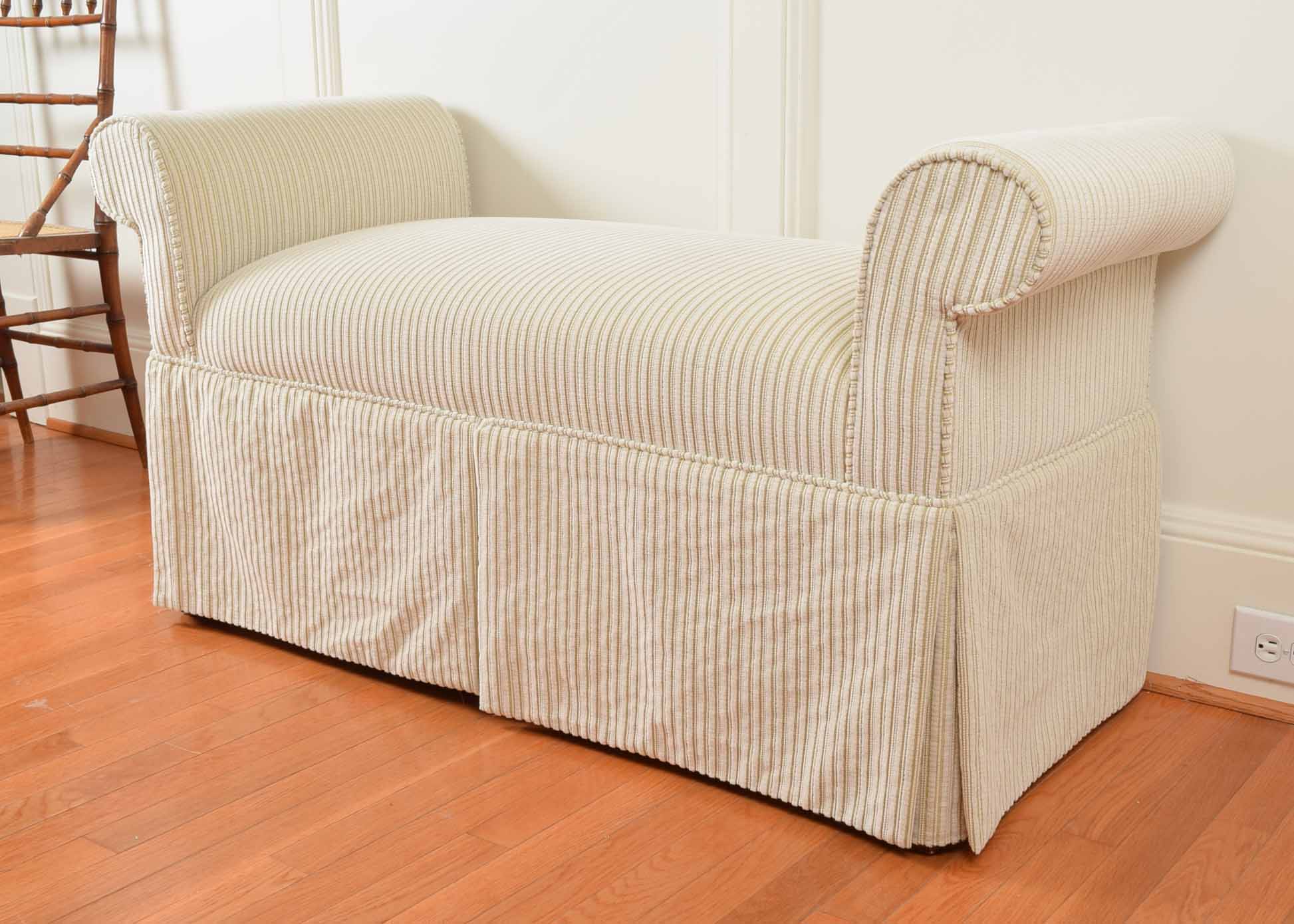 Rolled Arm Corduroy Bench