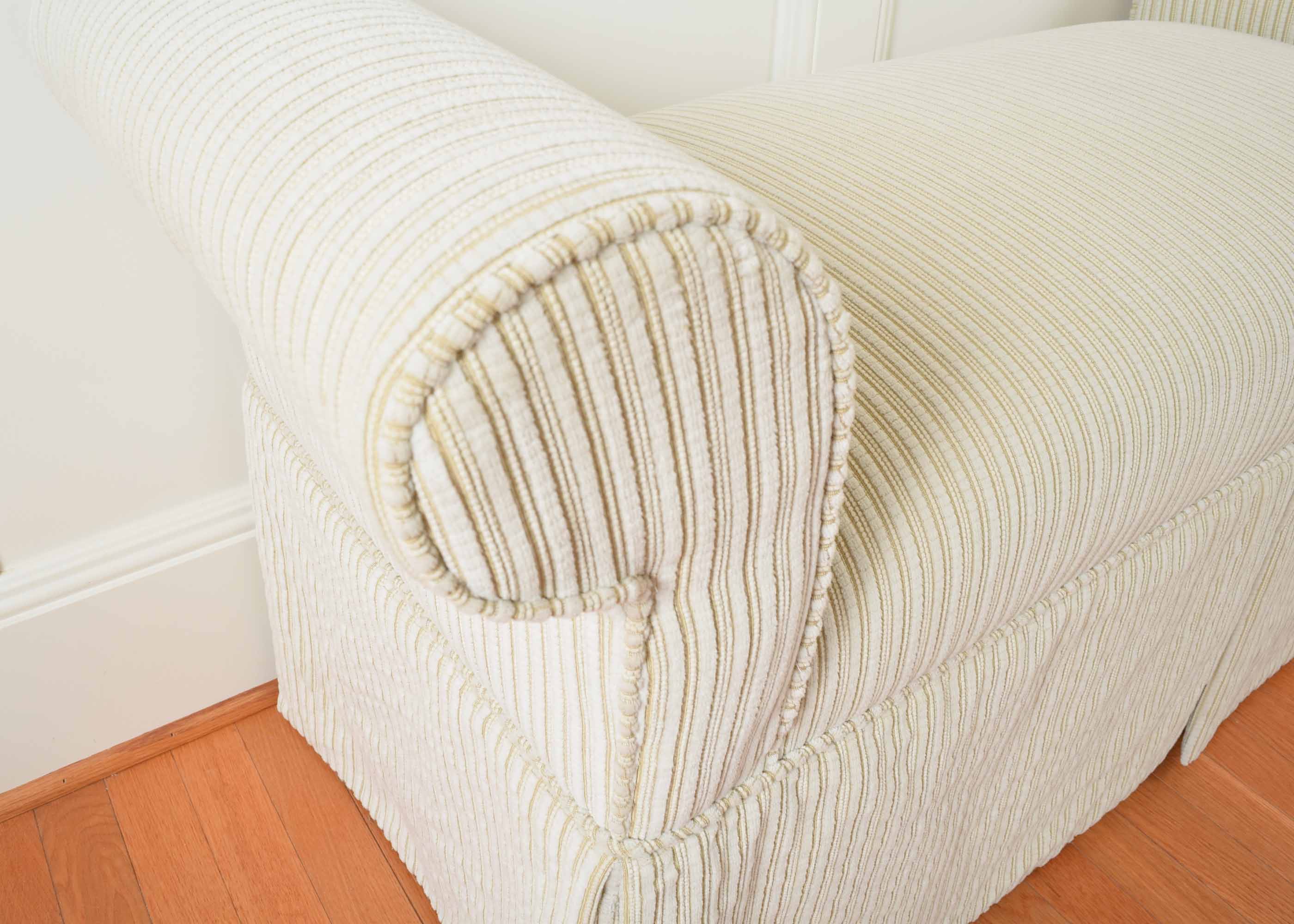 Rolled Arm Corduroy Bench