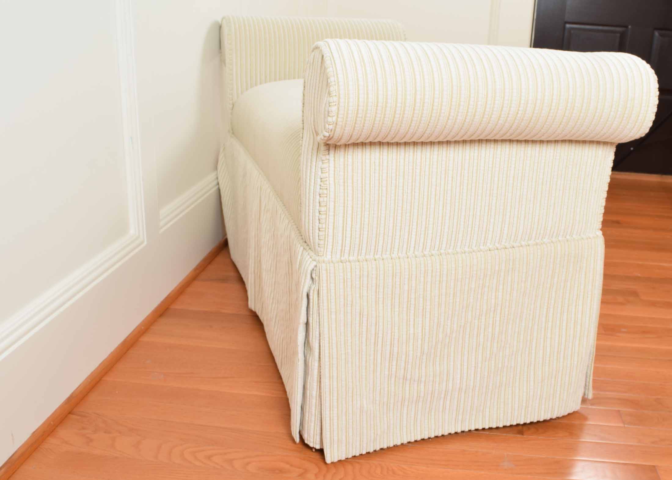 Rolled Arm Corduroy Bench