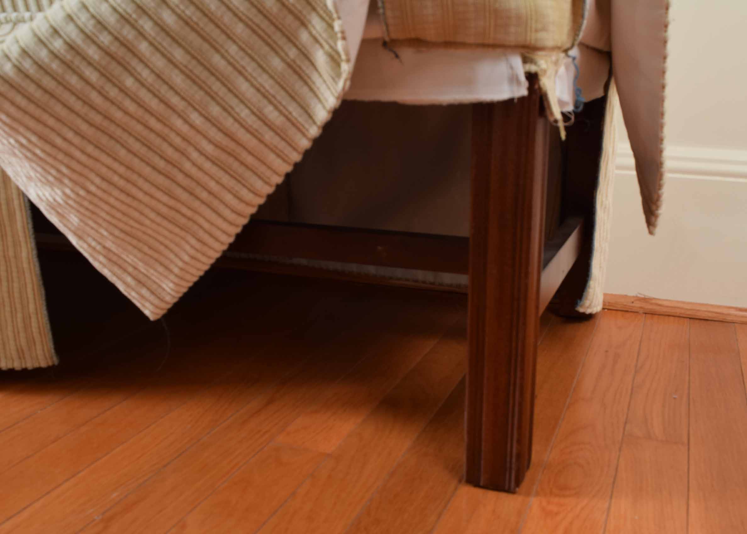 Rolled Arm Corduroy Bench