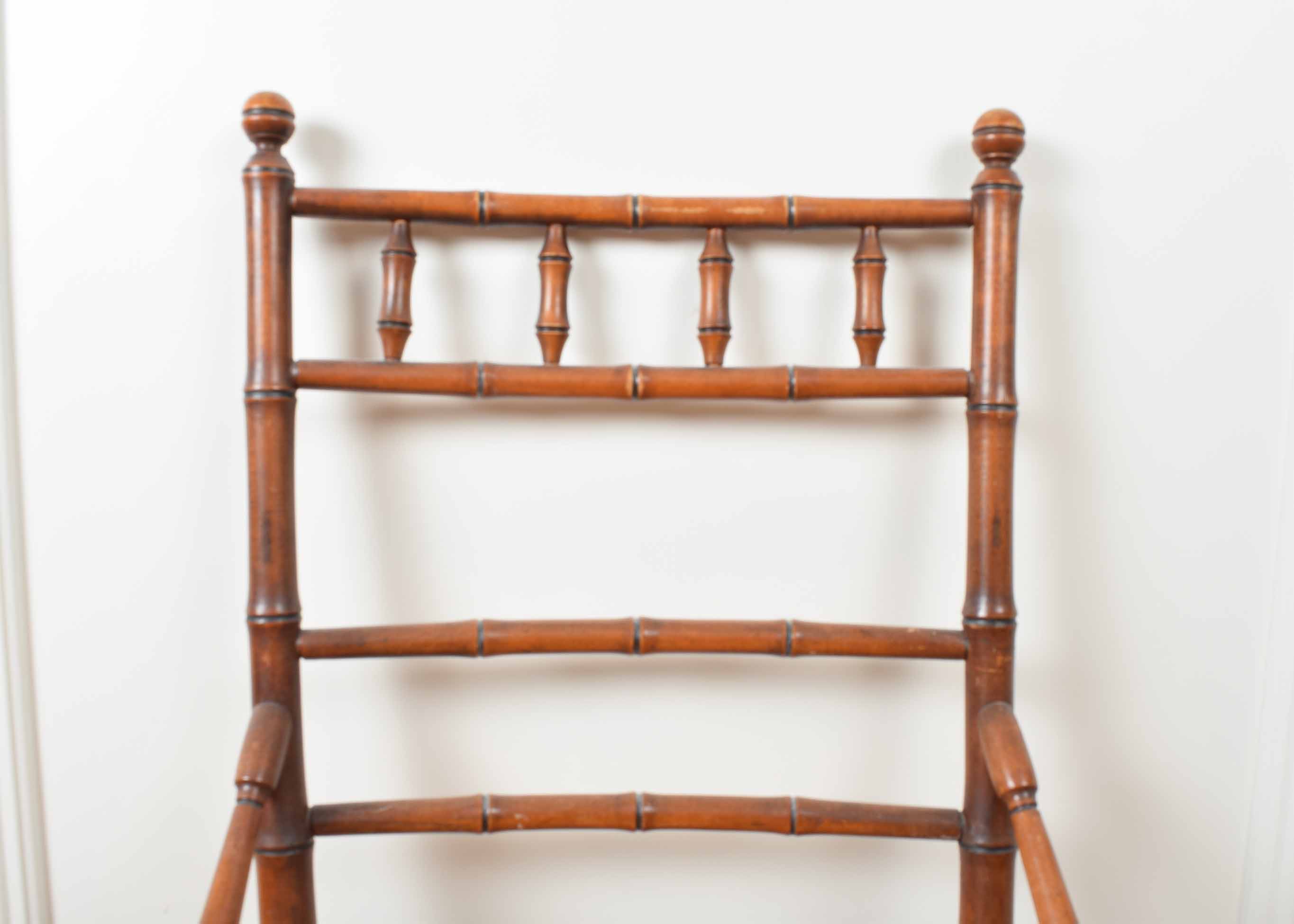 Chippendale Style Cane Seat Receiving Chair