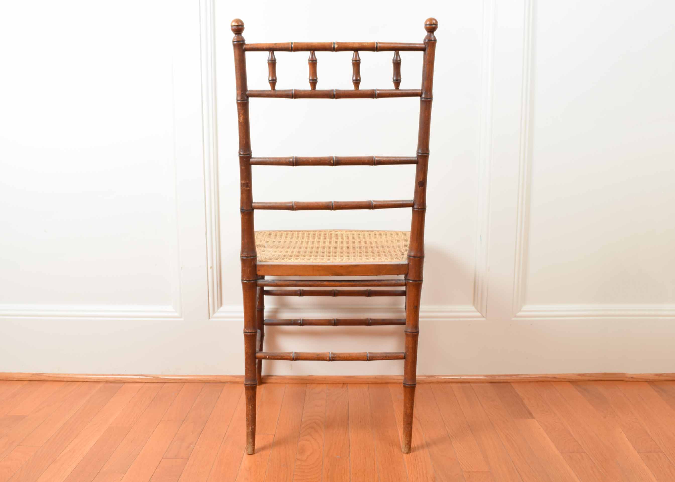 Chippendale Style Cane Seat Receiving Chair