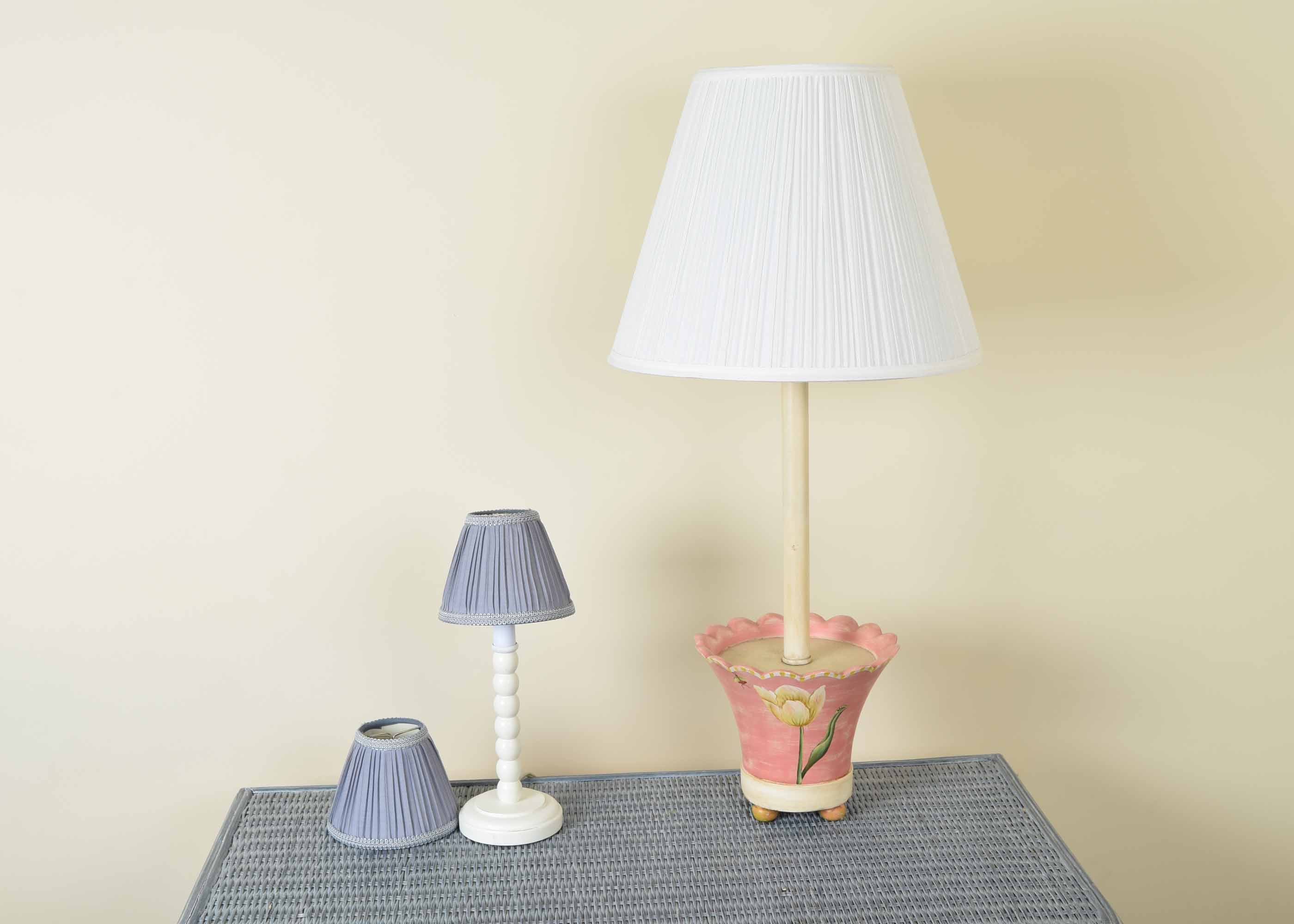 Pair of Painted Lamps