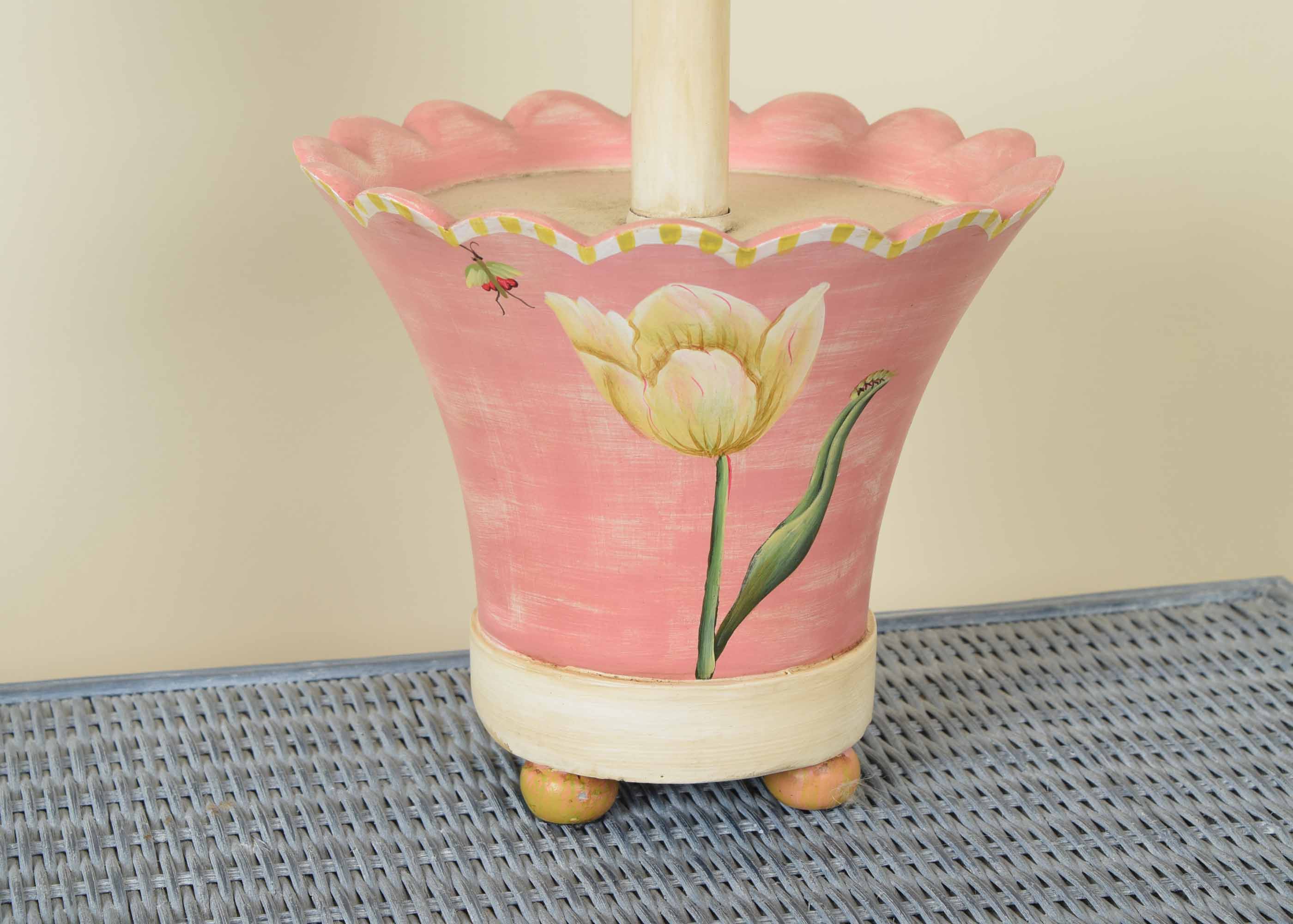 Pair of Painted Lamps