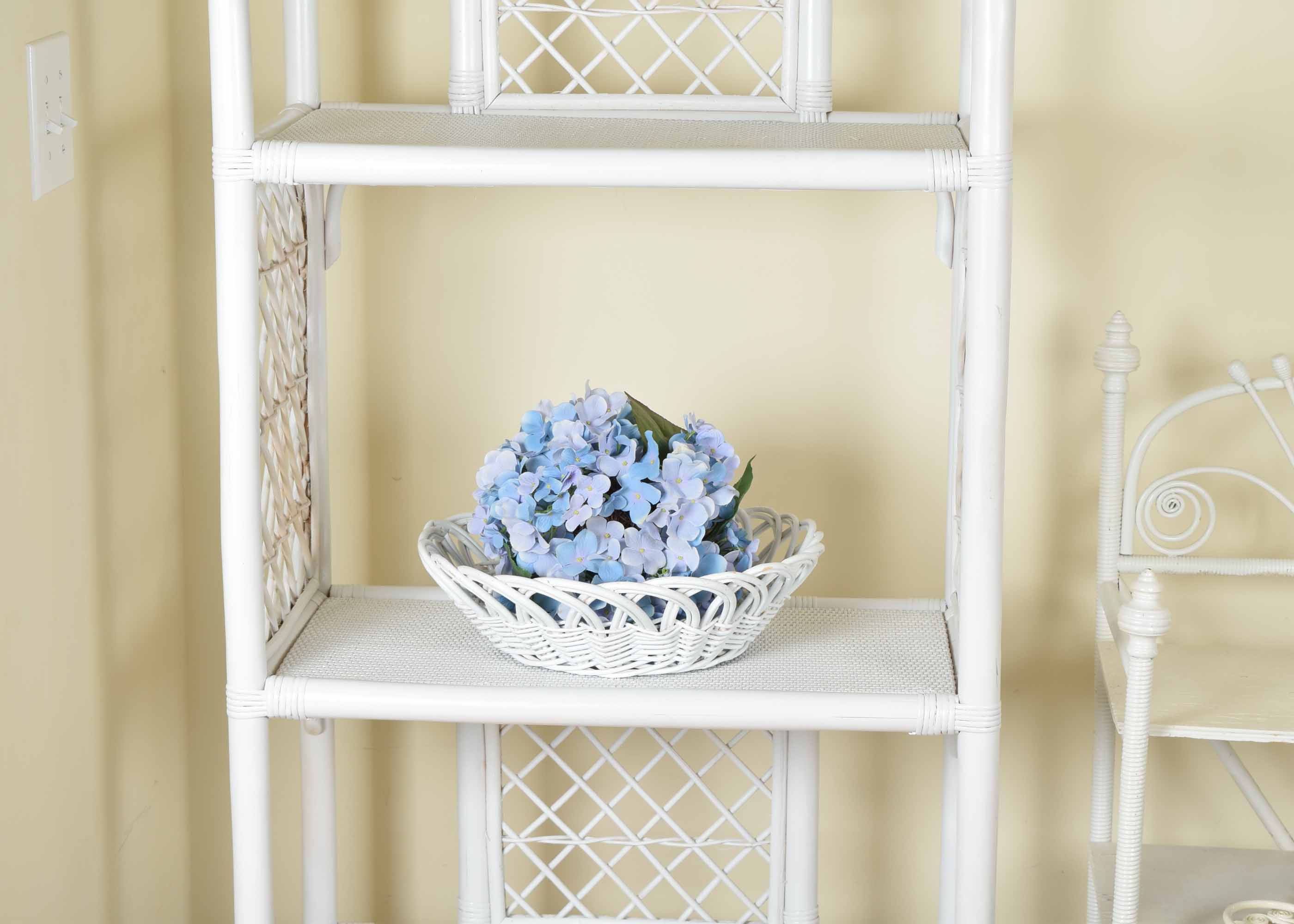 Bamboo and Rattan Shelf Duo