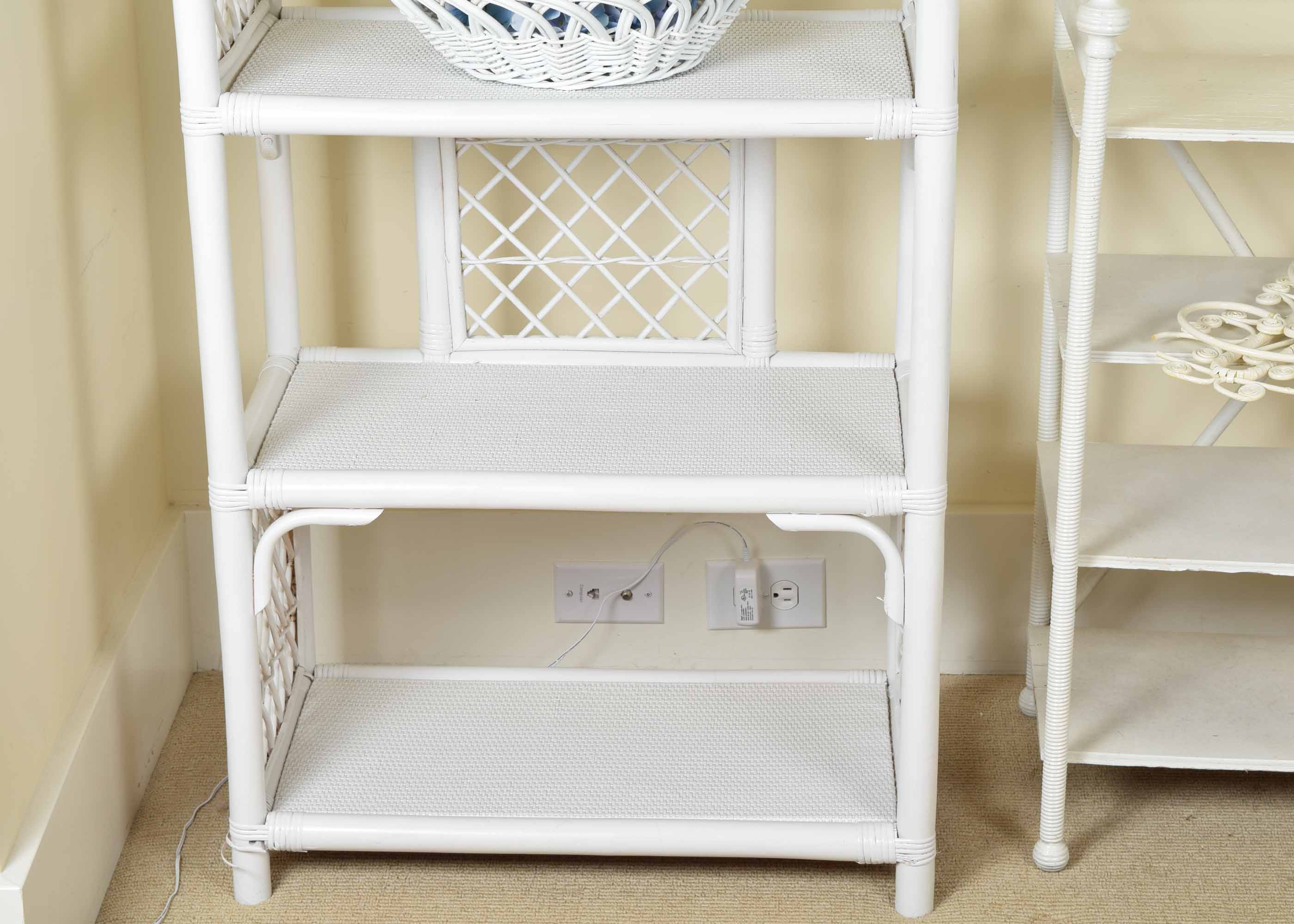 Bamboo and Rattan Shelf Duo