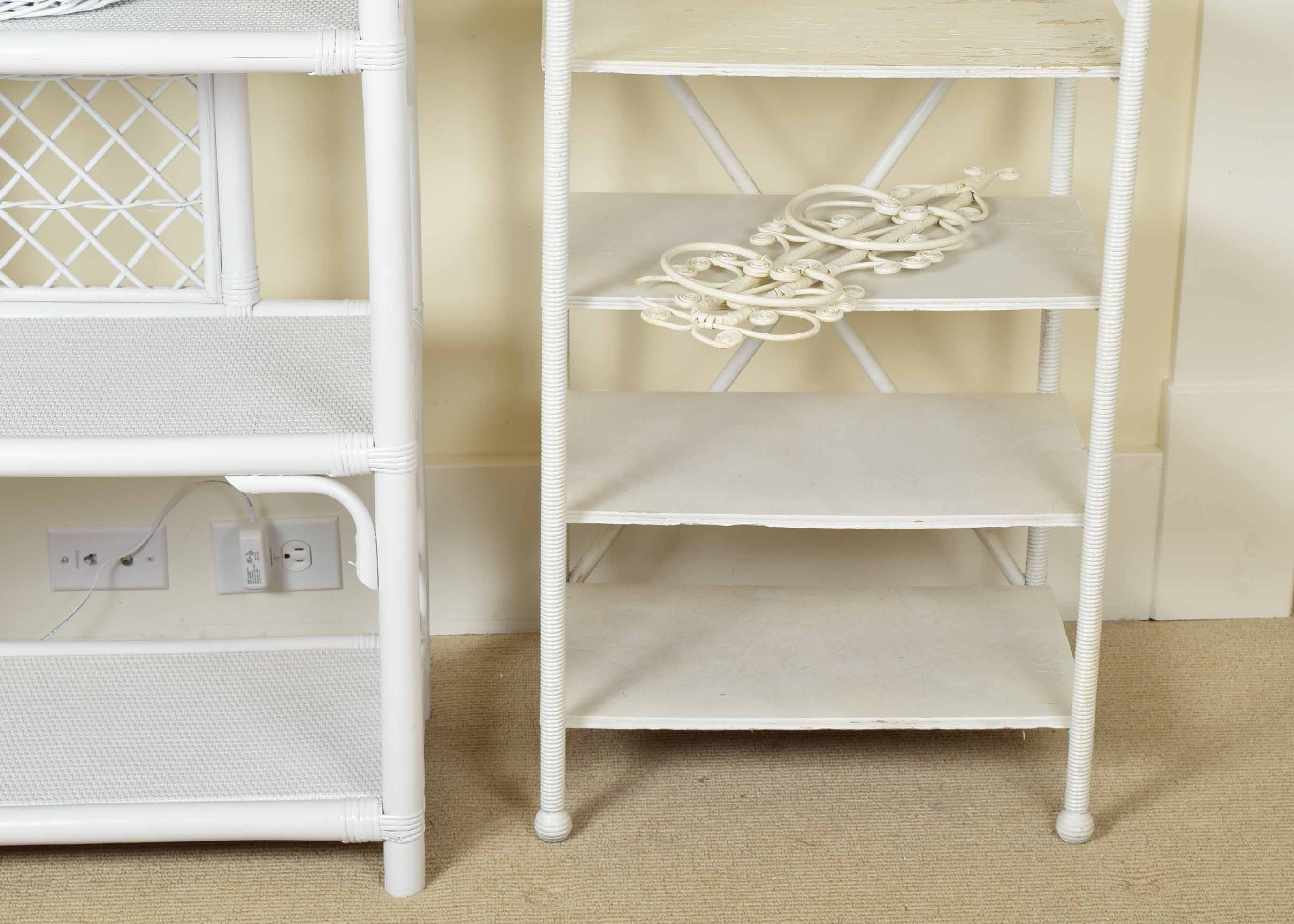 Bamboo and Rattan Shelf Duo