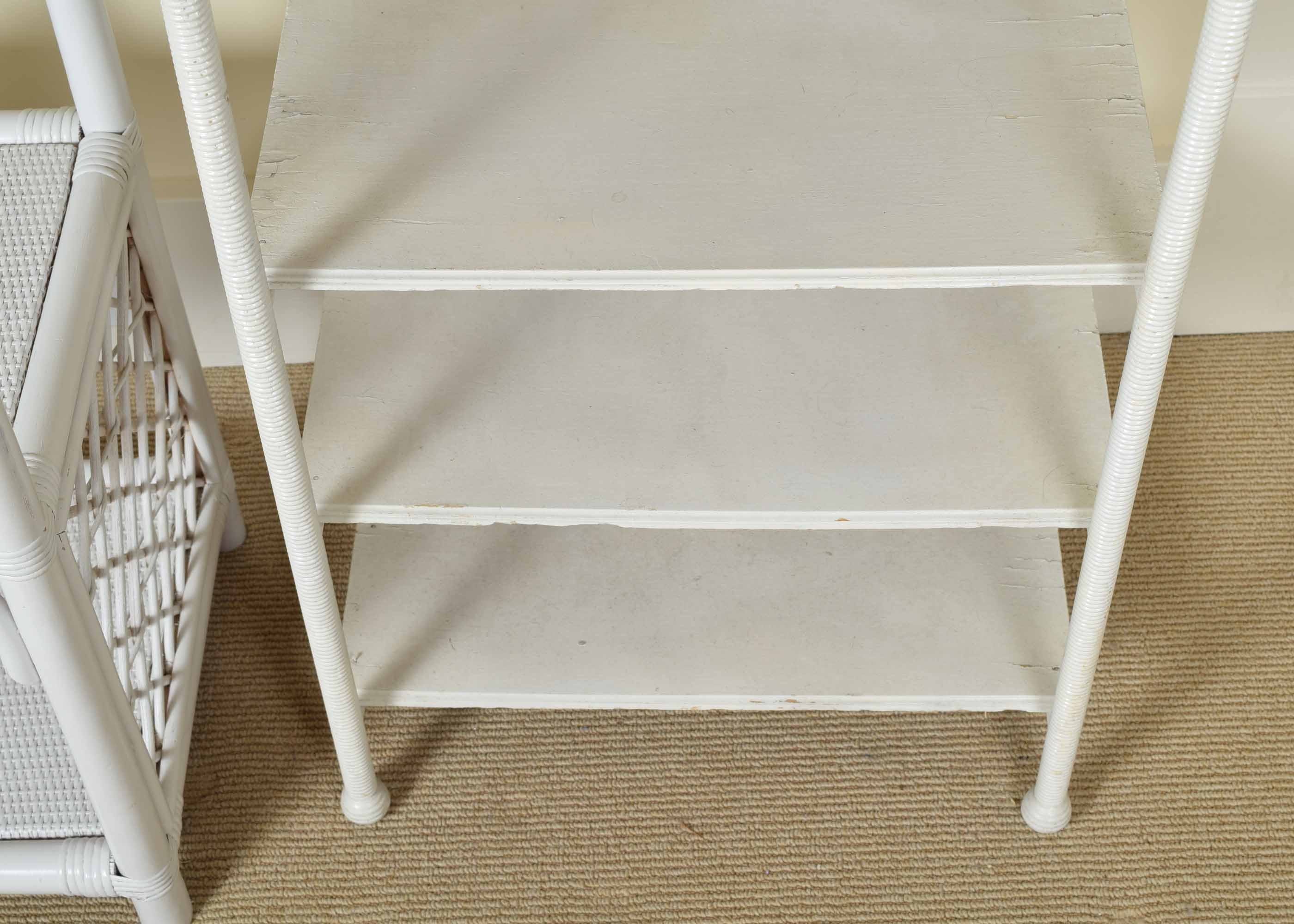 Bamboo and Rattan Shelf Duo